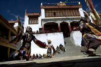 Chaam, the  masked monk dance, in the courtyard of Korzok monastery at Rupshu valley