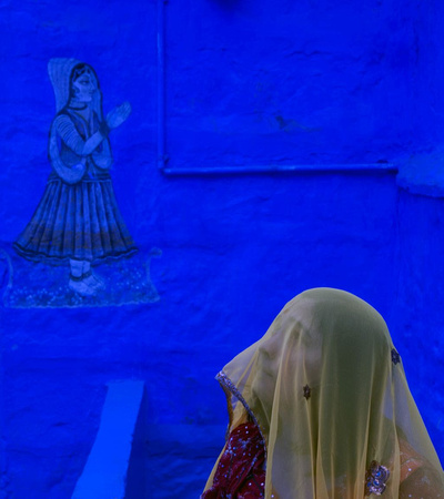 Veiled beauties of Jodhpur, both in real life and as portrayed in the wall paintings