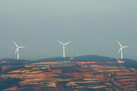 7.The farmers sustain the fragile ecosystem by opting traditional methods of power generation by wind turbines in Dongchuan