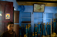 Vikas, Sanjit Chowdhary’s nephew in their family gymnasium. He wants to be a police officer when he grows up.